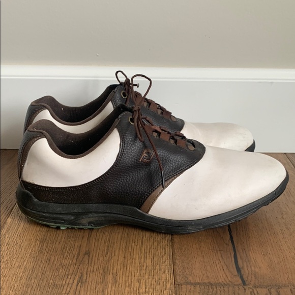 FootJoy Brown and White Oxfords Classic Golf Shoes main image 4